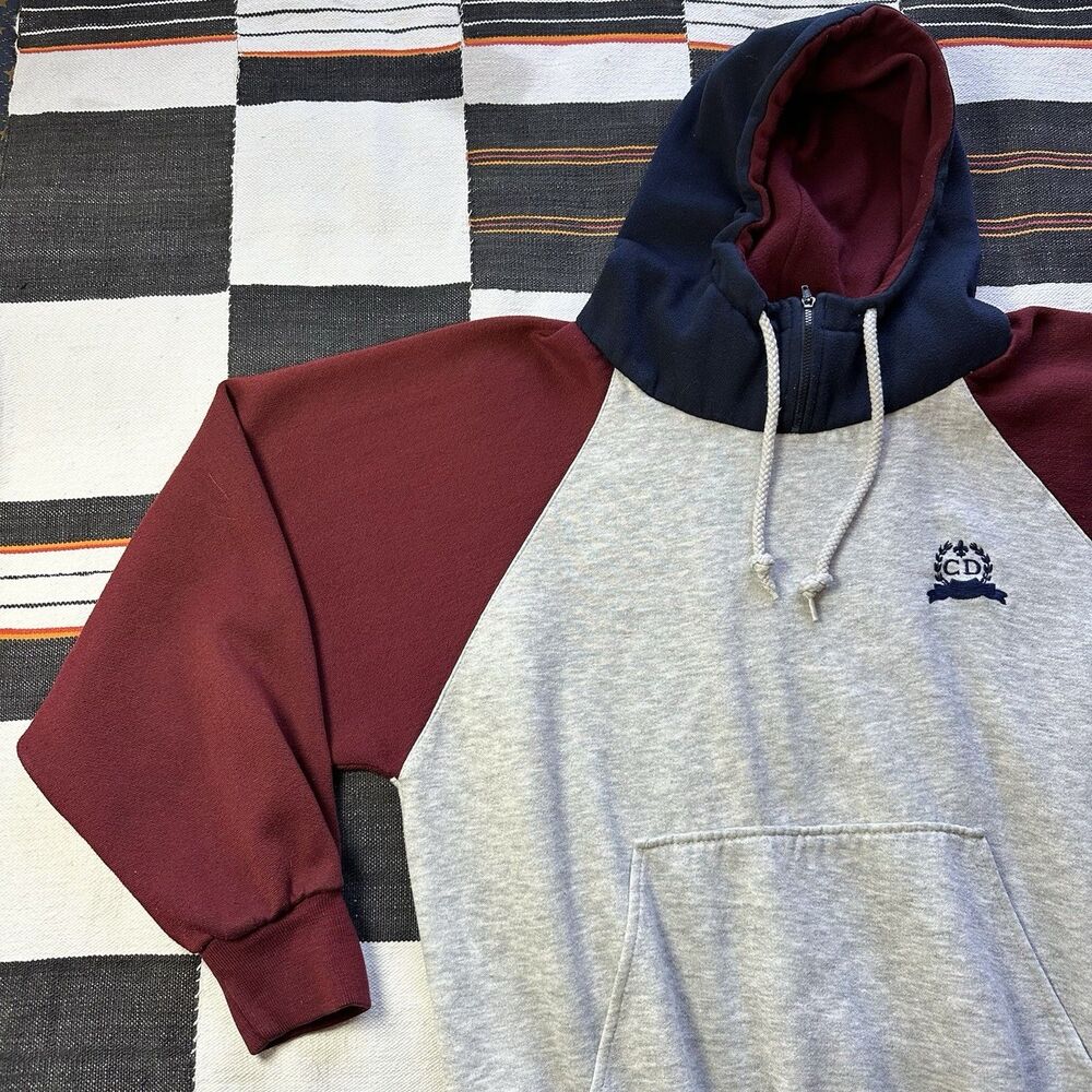 Vintage Christian Dior Monsieur Color Block Hoodie 90s Streetwear Embroidered XL - Picture 9 of 16